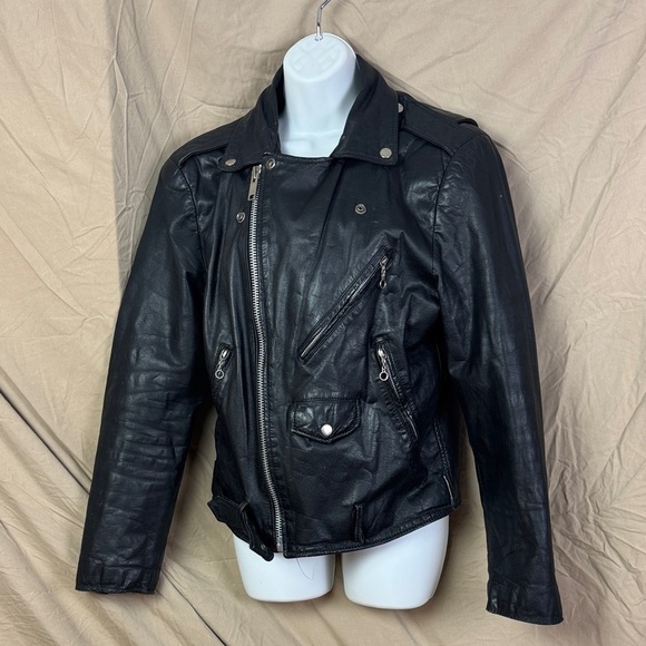 Berman’s Jackets & Blazers - Vintage Berman’s leather moto motorcycle jacket size 36 unisex black